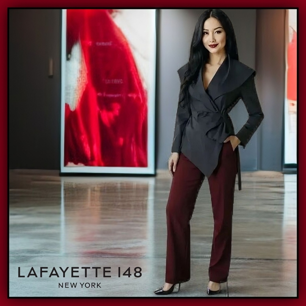 Lafayette 148 Black Giuliana Wrap Jacket Size 12